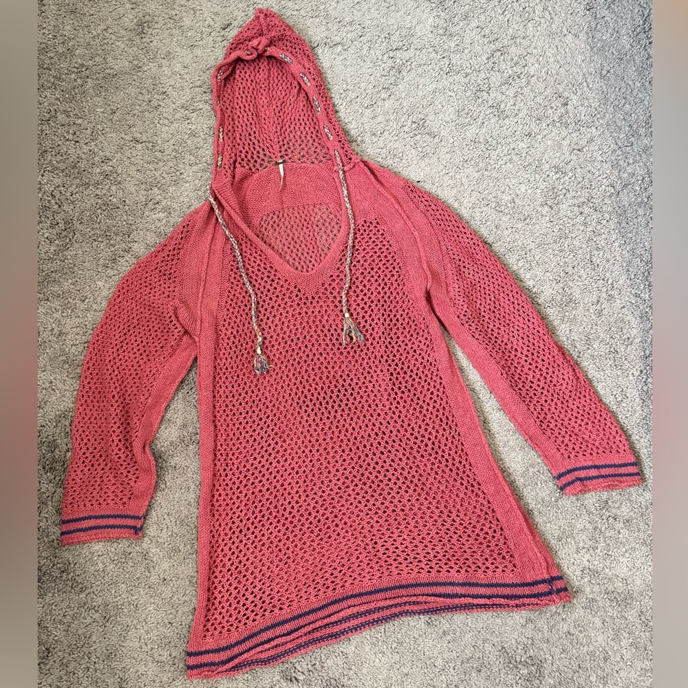 Free People Shadow Stripe Mesh Hoodie